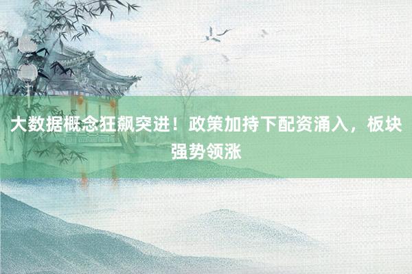 大数据概念狂飙突进！政策加持下配资涌入，板块强势领涨