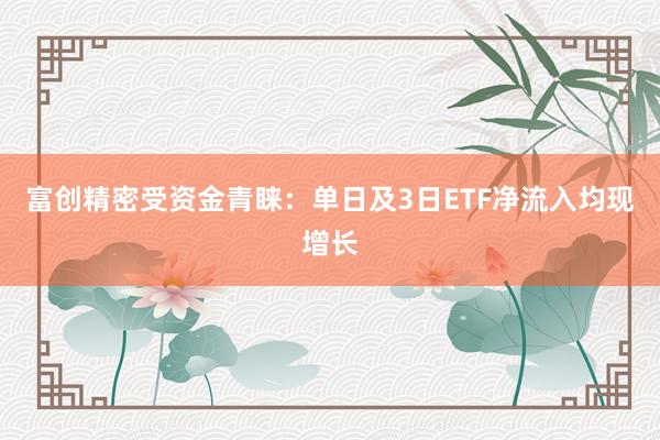 富创精密受资金青睐：单日及3日ETF净流入均现增长