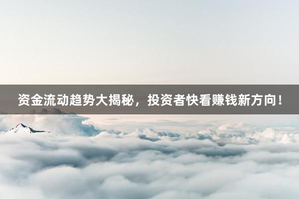 资金流动趋势大揭秘，投资者快看赚钱新方向！