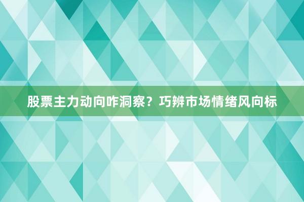 股票主力动向咋洞察？巧辨市场情绪风向标