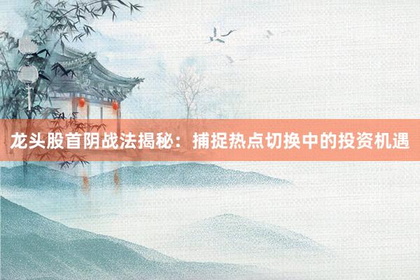 龙头股首阴战法揭秘：捕捉热点切换中的投资机遇