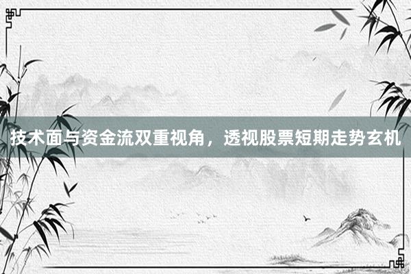 技术面与资金流双重视角，透视股票短期走势玄机