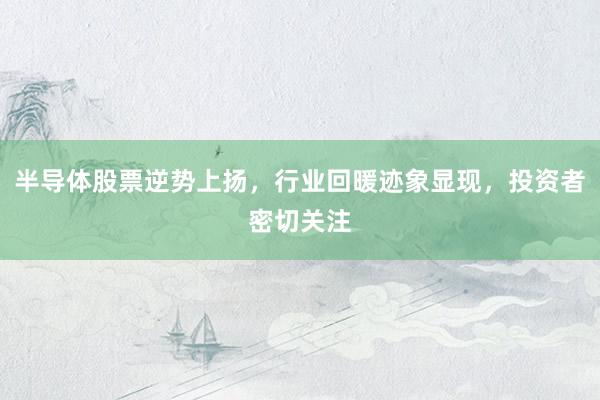 半导体股票逆势上扬，行业回暖迹象显现，投资者密切关注