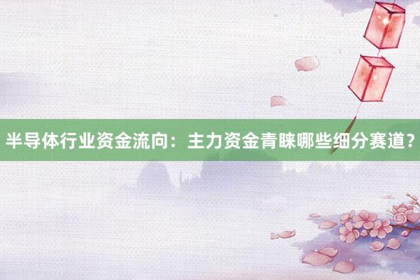 半导体行业资金流向：主力资金青睐哪些细分赛道？
